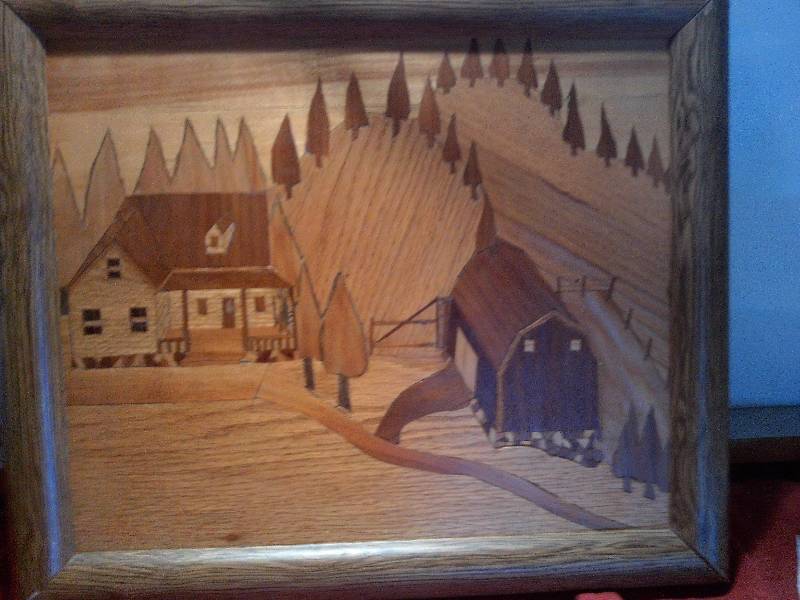 hand etched farm picture
