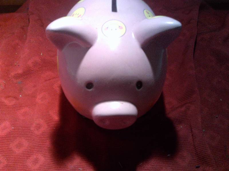 large pink collectible piggy bank