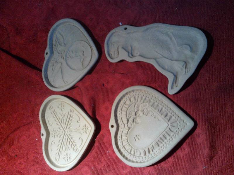 4 clay cookie art molds