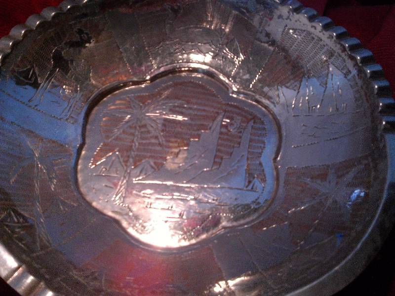 1 silver platter 1 silver handled dish