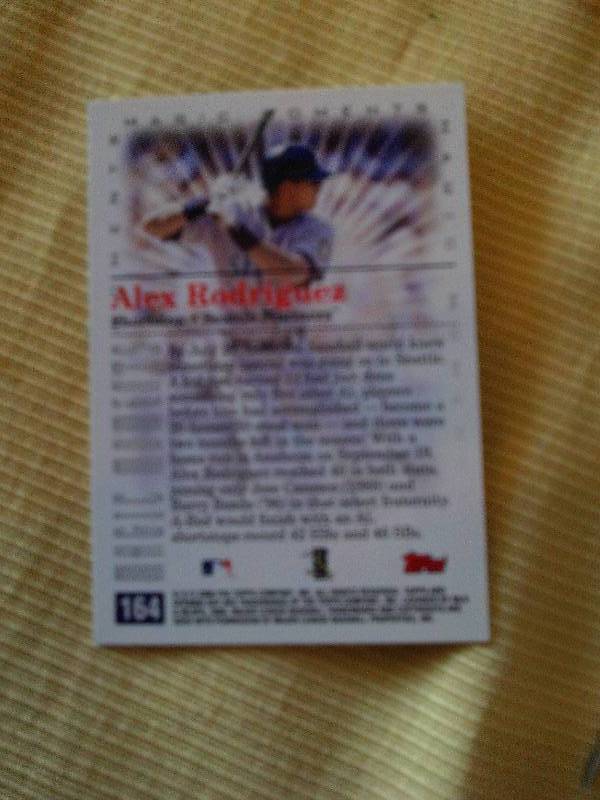 alex rodriguez baseball card