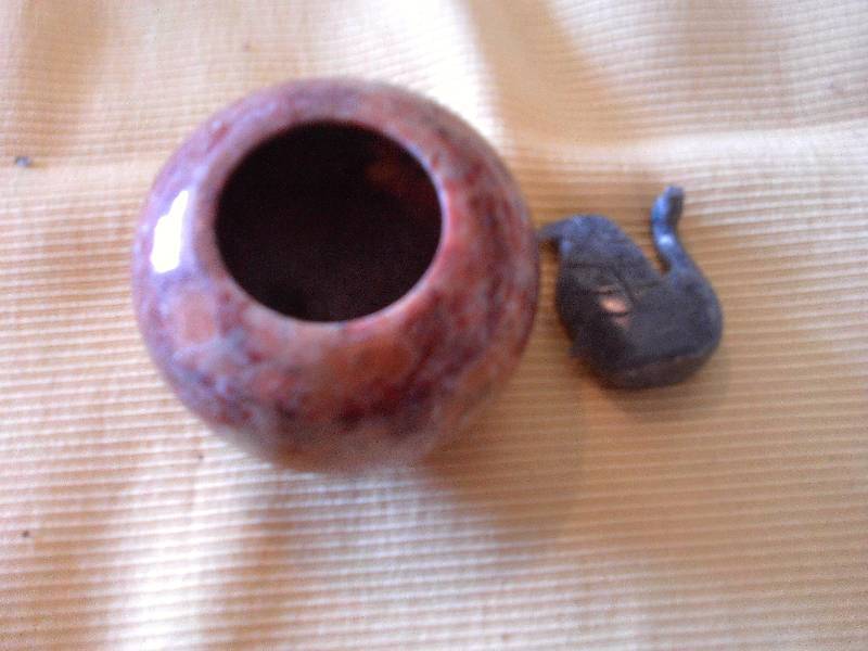 stone dish and swan