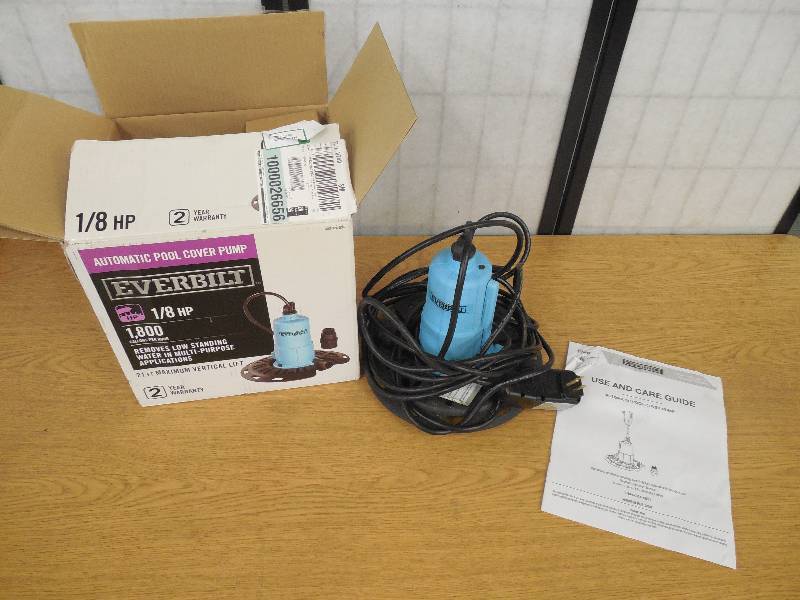 lot 8 image: Everbilt Pool Cleaning & Maintenance 18 HP Pool Cover Pump