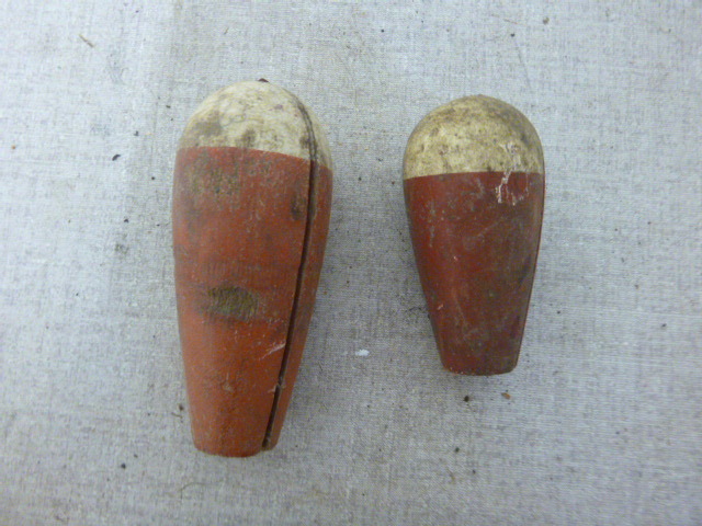 2 Vintage Wood Bobbers