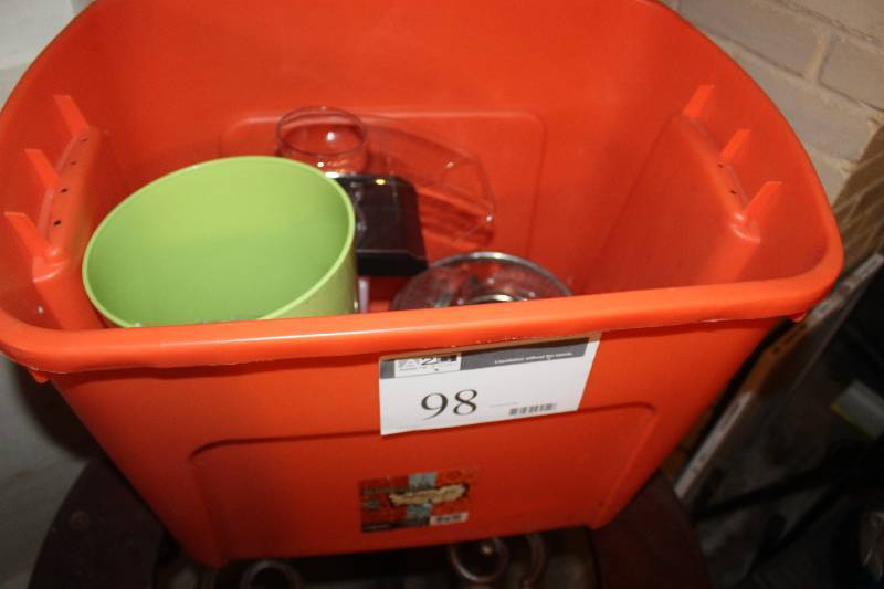lot 98 image: Box Lot of Kitchenware Including Air Popper Bowls