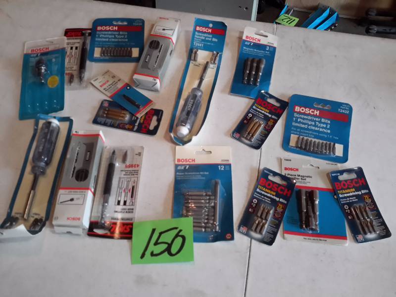 lot 150 image: Misc. Screw bits, Screwdriver handles and bits,