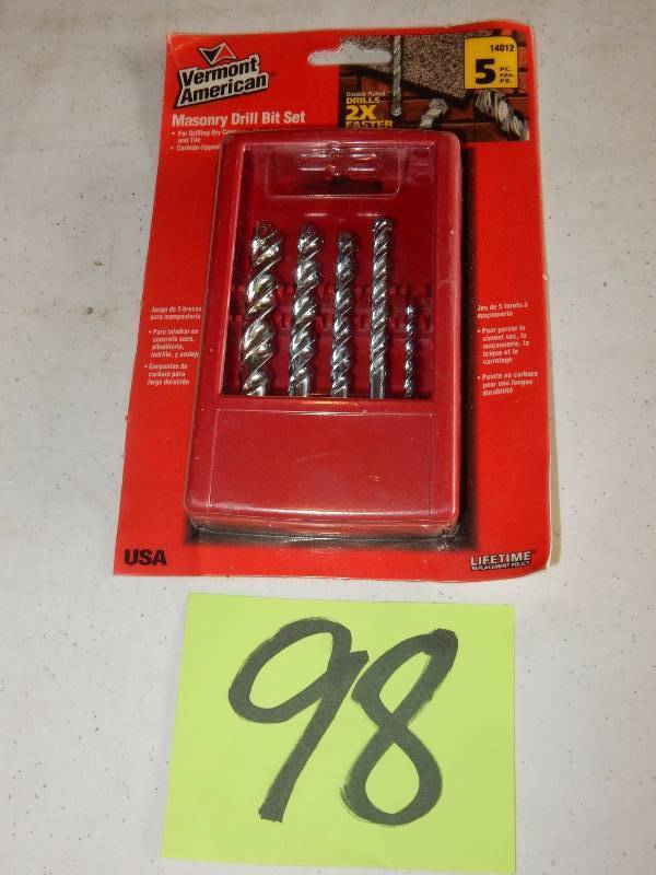 lot 98 image: VERMONT AMERICAN, Masonry bit set