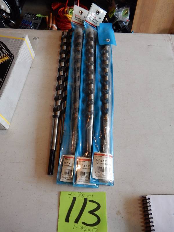 lot 113 image: 4, Bits.. 3, 78 in x 17 in  1, 34in x 17 in