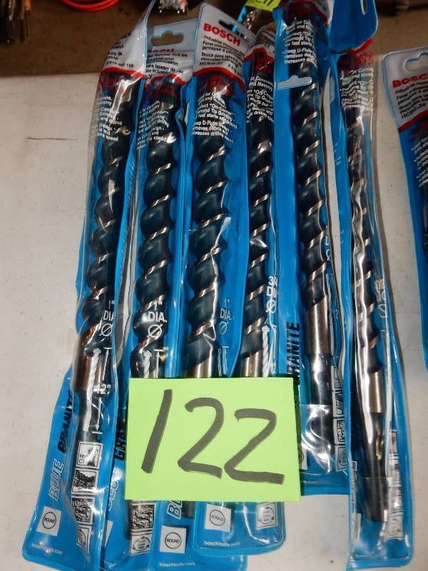 lot 122 image: BOSCH Hammmer Drill bits.. See pictures for types