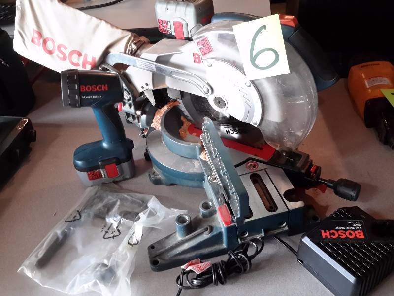 Bosch 10 In Cordless Compound Miter Saw 24volt 24 Volt Light And