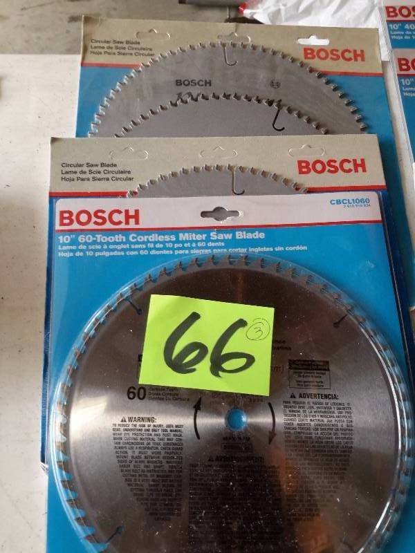 lot 66 image: 3 BOSCH Saw Blades.. See picture for types