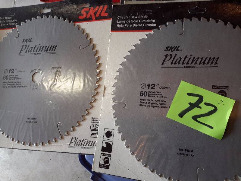 lot 72 image: 2, Platinum 12 in Saw Blades.. 1, BOSCH.. 1, SKIL