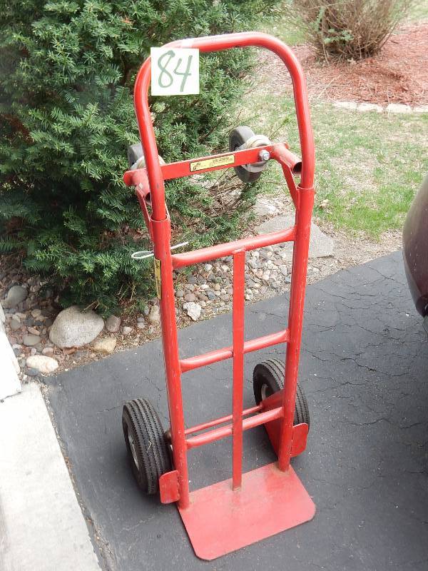 lot 84 image: 2 Wheel Cart. Inner tube wheels