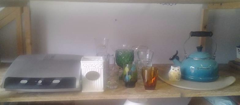 LeCreuset Tea Pot, Pizza Baking Stone, Assorted Glassware, Utensil Crock, More