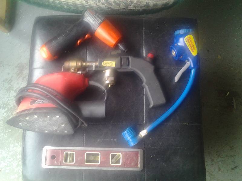 Palm Sander, Blow Torch, Level, More