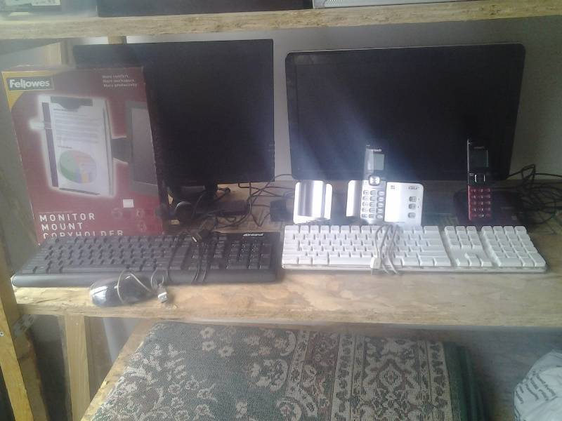 2-Computer Monitors, 2-Keyboards, Mouse, Web Cam, Cordless Phones, More