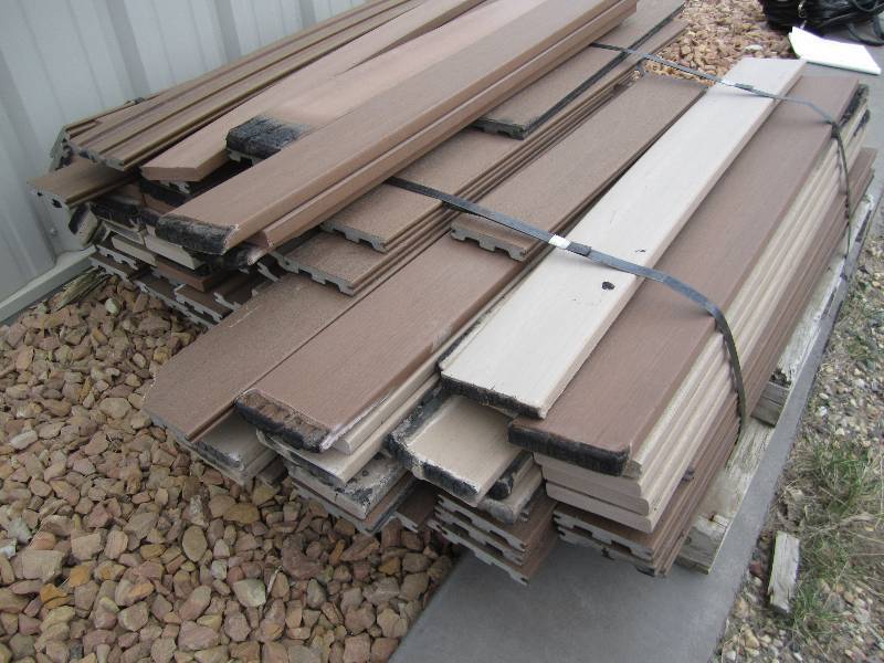 Lot of composite plastic deck board...