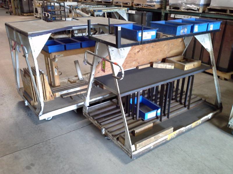 lot 128 image: (2) Rolling Material Carts
