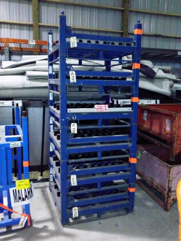 lot 221 image: (6) Custom Heavy Duty Parts Racks