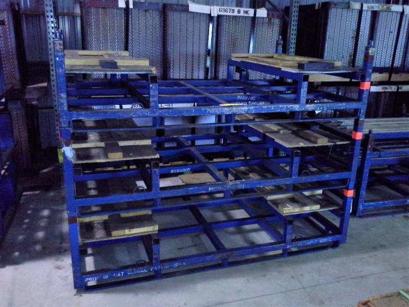 lot 193 image: (3) Custom Heavy Duty Parts Racks