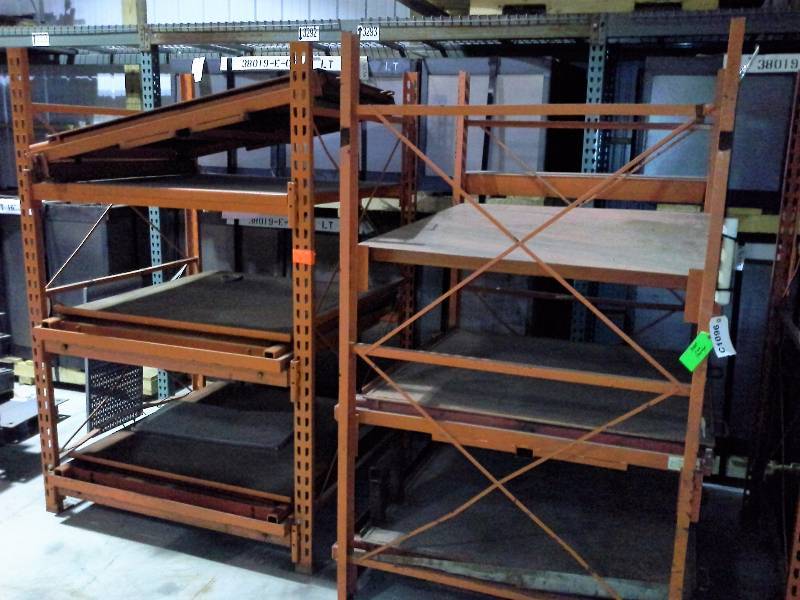 lot 196 image: (3) Heavy Duty Racks with Pull-out Shelves