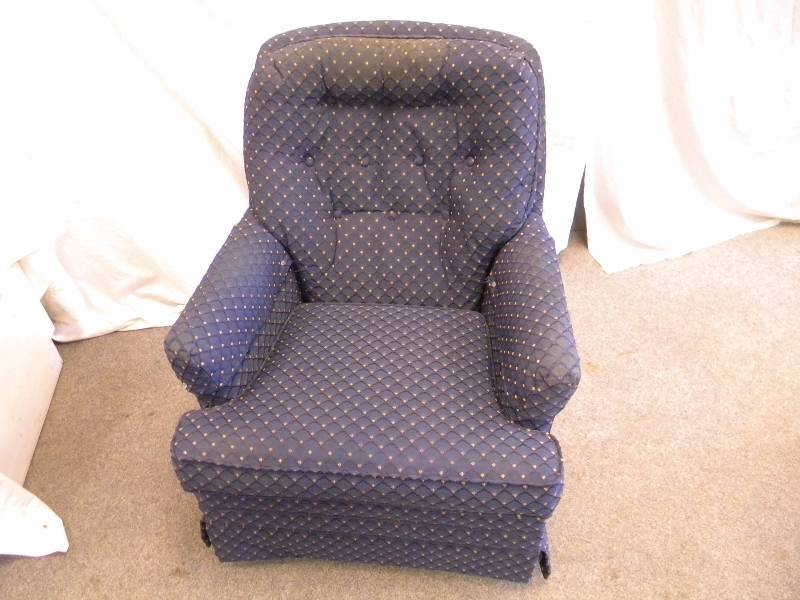 lot 13 image: Upholstered Swivel Rocking Chair