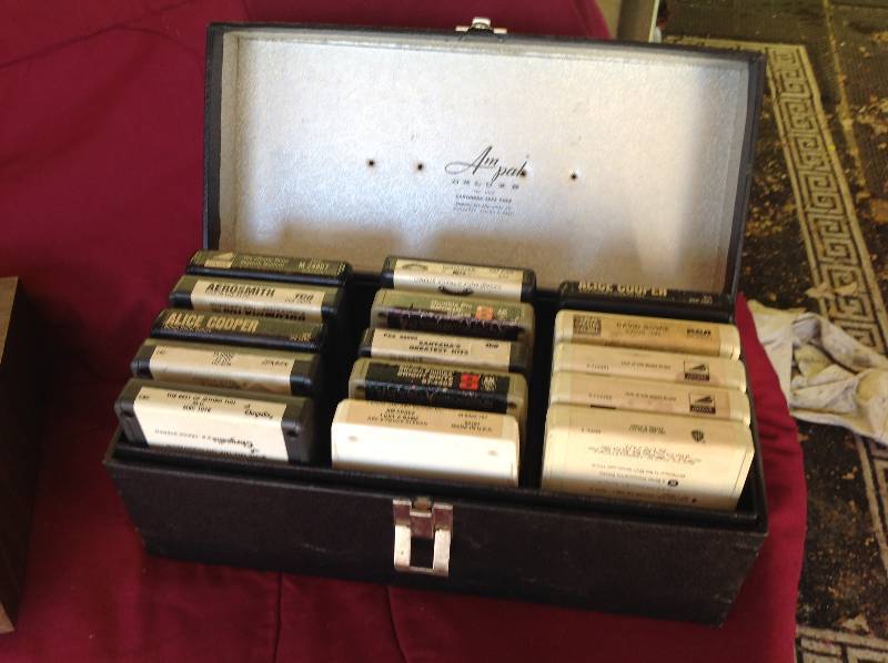 Vintage Sears 8 Track Player & Classic Rock 8 Track Tapes