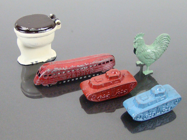 Lot of 5 - 1940s Tootsie Toy Cracker Jack Prizes