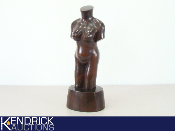 Large Exotic Wood Female Torso Sculpture