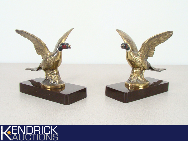 2 Mounted Bronze Pheasant Figures