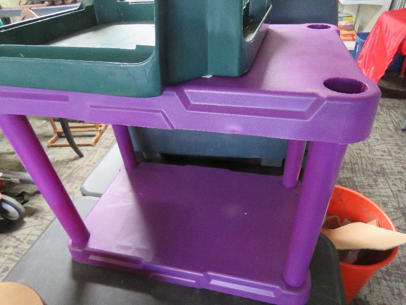 lot 127 image: Plastic shelf and stool