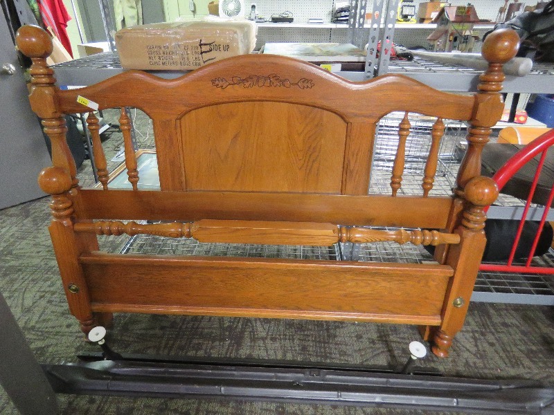 lot 206 image: Bed frame with headboard and footboard