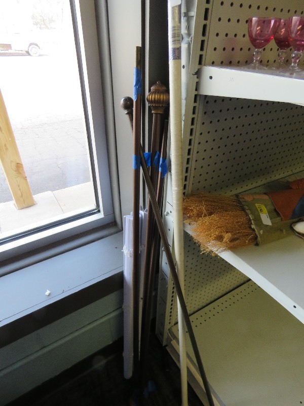 lot 243 image: Curtain Rods and blinds