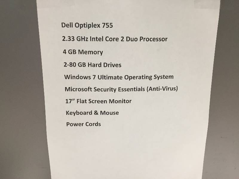 lot 2 image: COMPUTER, MONITOR, KEYBOARD AND MOUSE