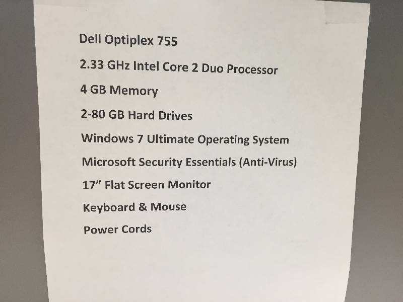 lot 3 image: COMPUTER, MONITOR, KEYBOARD AND MOUSE