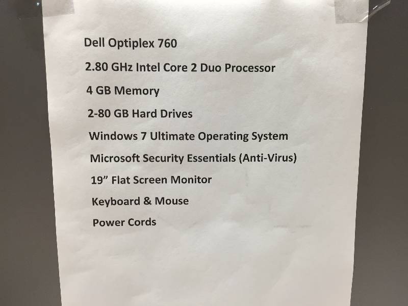 lot 11 image: COMPUTER, MONITOR, KEYBOARD AND MOUSE