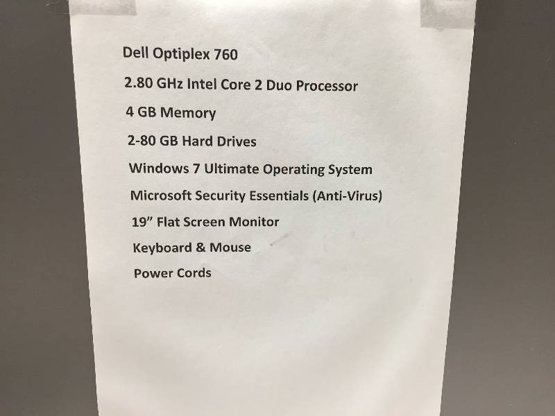 lot 12 image: COMPUTER, MONITOR, KEYBOARD AND MOUSE