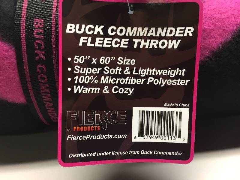 FIERCE PRODUCTS, BUCK COMMANDER FLEECE THROW, 50 X 60