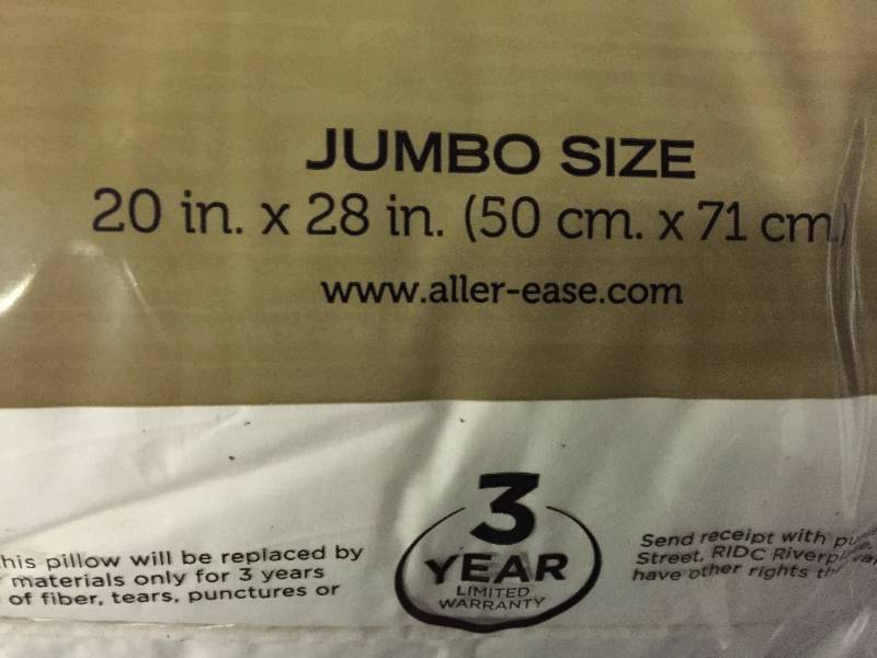 ALLEREASE NATURALS JUMBO ORGANIC COTTON PILLOW 2PK