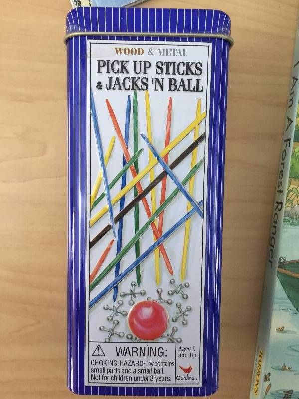 Vintage Kids Childrens Lot Toys Books Including Little Golden Books, a Puzzle, Jacks & Pick up Sticks