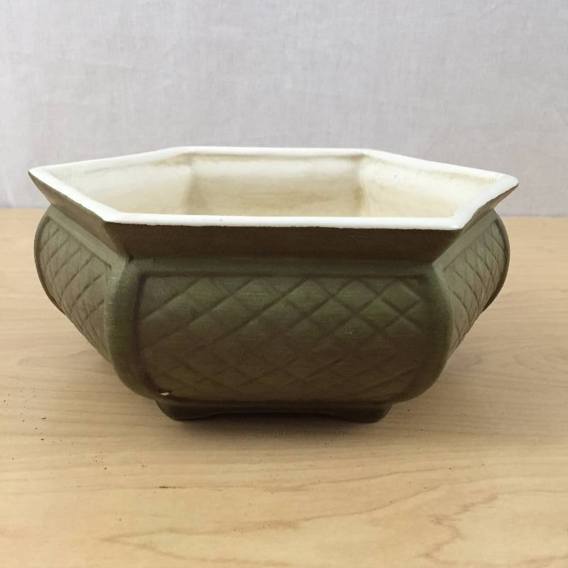 3 Mid Century Modern Planter Pots Bowls - 2 Being Haeger 3758 White Footed Round & Green Art Pottery Planter Bonsai Bowls Flower Pot