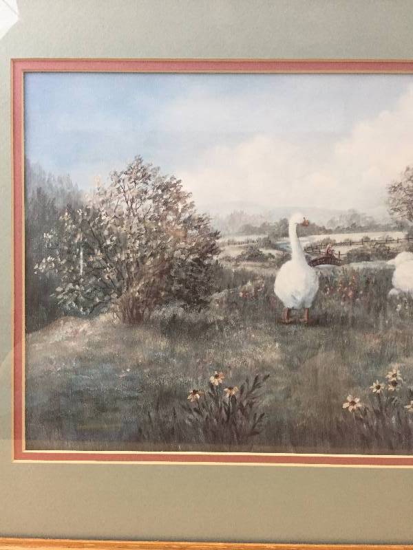 Vintage Collectible Art 16x27 Artist Signed Litho Framed & Matted Glynda Turley Numbered 15753000 1987 - Very minor wear to frame