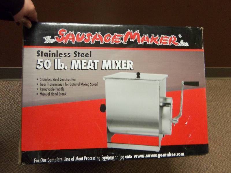 NEW IN BOX 50 LB Stainless Steel Meat Mixer - Sausage Maker