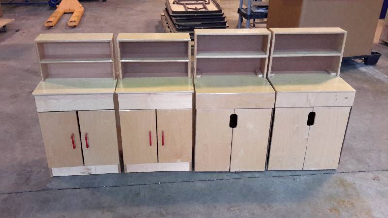 lot 84 image: Wooden Childrens play cabinets