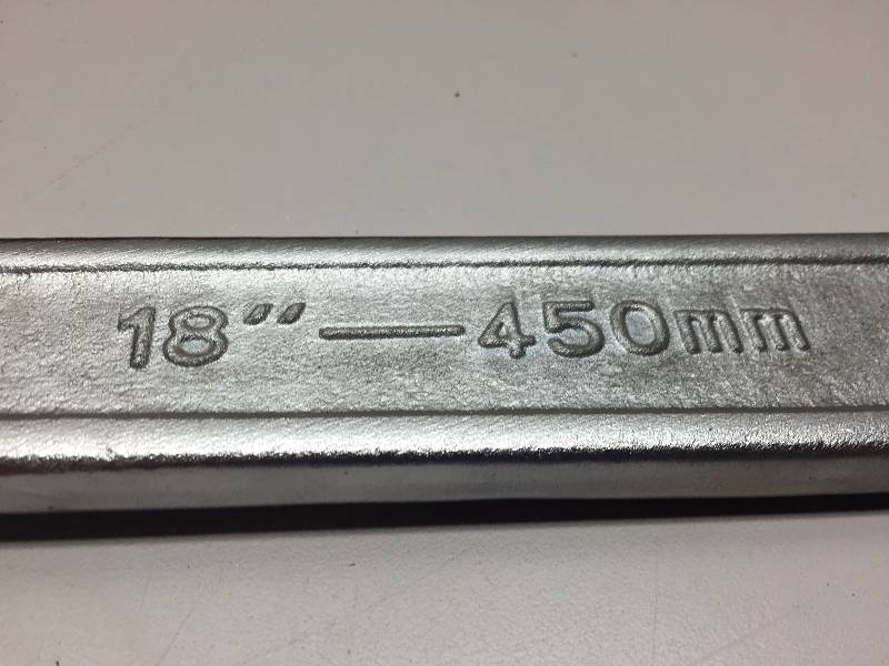 ITT 18 ADJUSTABLE WRENCH (TIP BROKEN ON JAW)