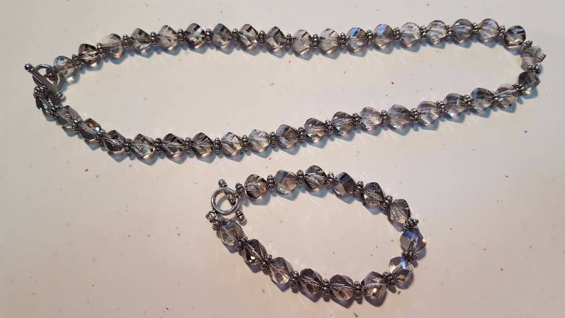 Smoked Glass Beaded Set