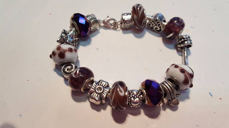 Purple Love Pandora Style Bracelet