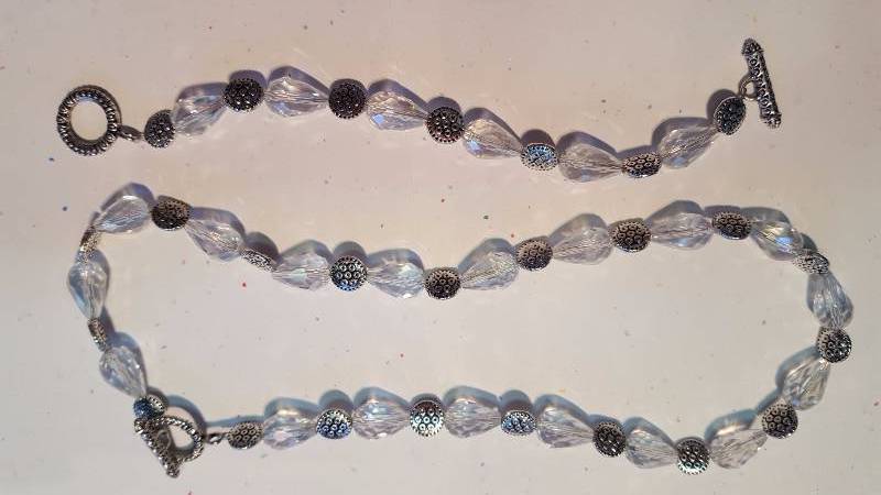 Clear Glass Beaded Set