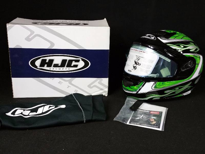 lot 24 image: HJC Heated Motorcycle Helmet CS-R1 Flare Green Medium