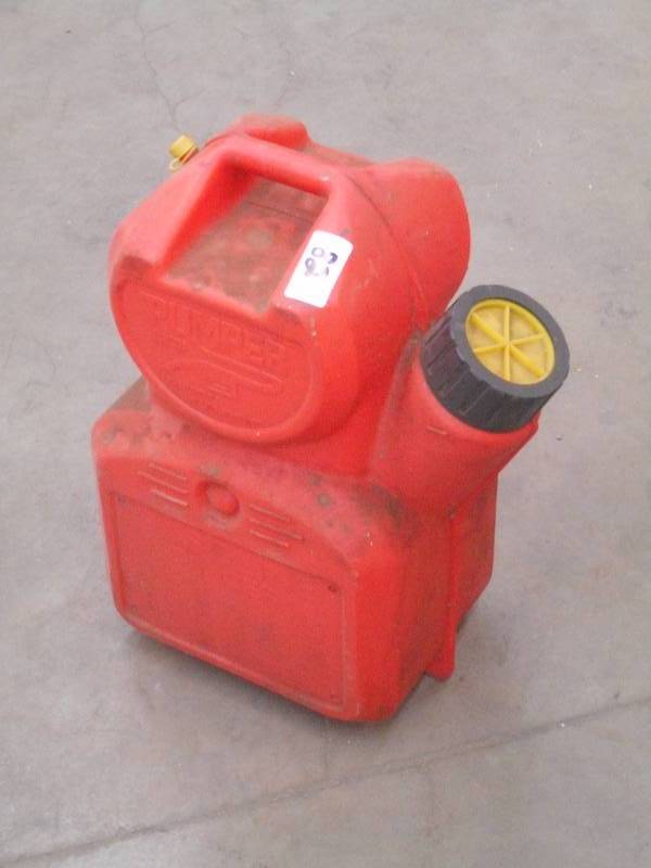 lot 82 image: Pumper 5-Gallon Plastic Fuel Can ...